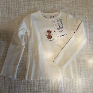 NWT toddler zara white ribbed long sleeve